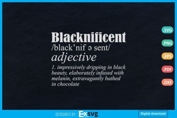 Blacknificent Afro African Definition Graphics for Print Templates