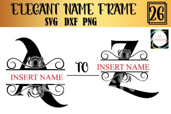 Elegant Name Frame Bundle Graphics