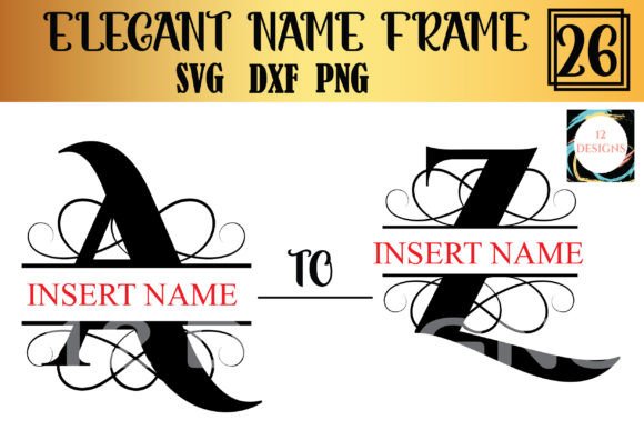 Elegant Name Frame Bundle Graphics