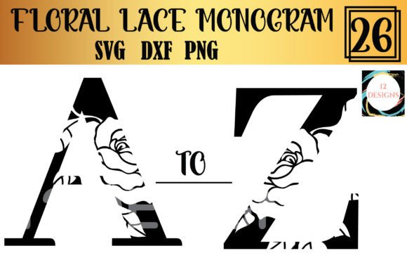 Floral Lace Monogram Bundle: A Graphic Design Asset for Print Templates