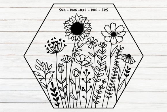 Flower Frame Svg Design Graphic for Print Templates