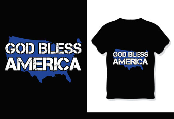 God Bless America 4th July Tshirt Design Graphics for Print Templates