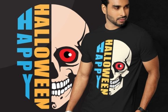 Halloween Skull T-Shirt Design