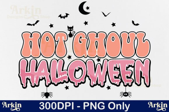 Hot Ghoul Halloween Ghost PNG, Retro Graphics for Print Templates