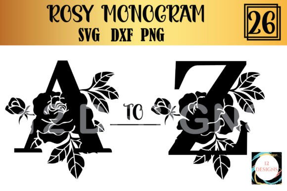 Rosy Monogram Bundle: A Graphic Design Asset for Print Templates