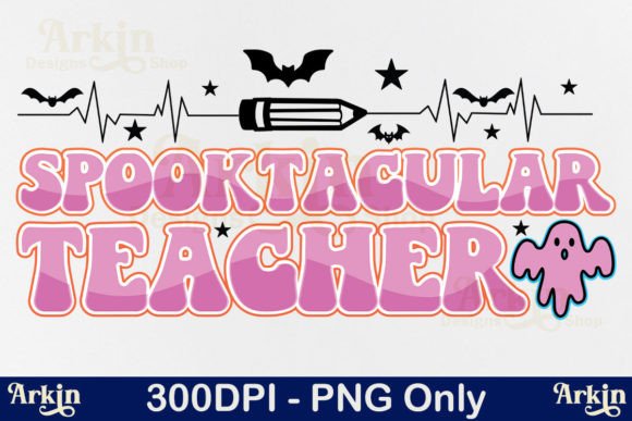 Spooktacular Teacher Ghost Halloween Graphics for Print Templates