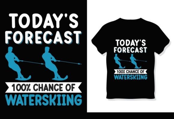 Water Skiing T-Shirt Design Graphics for Print Templates